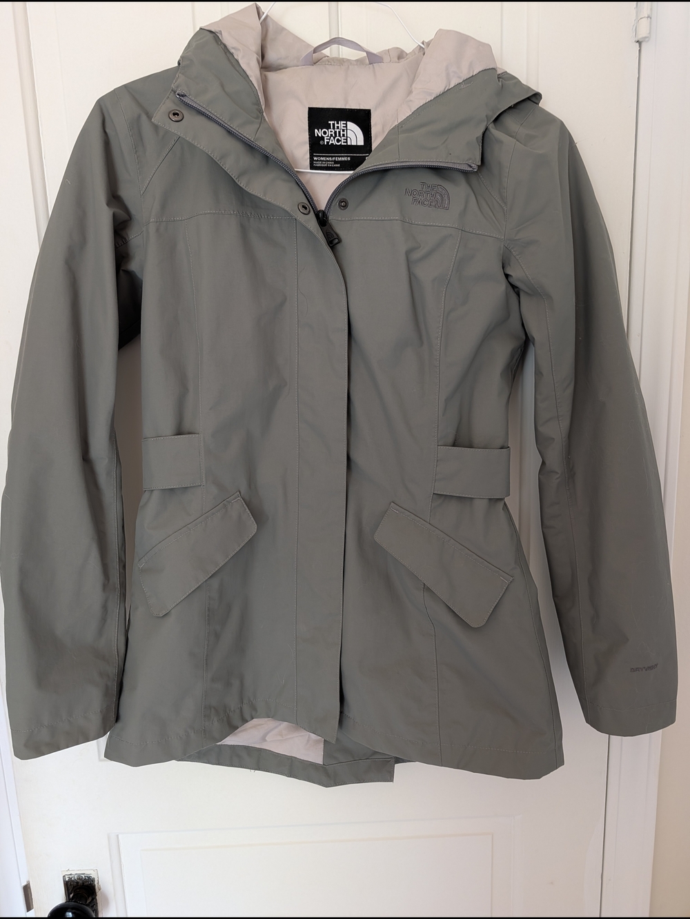 The North Face Women's Hooded Trench/ Rain Coat in Olive